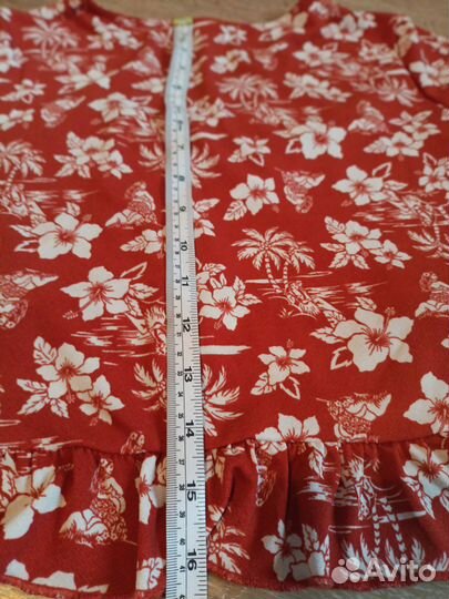 Топ короткий в цветочкек красный Befree 42 (S)