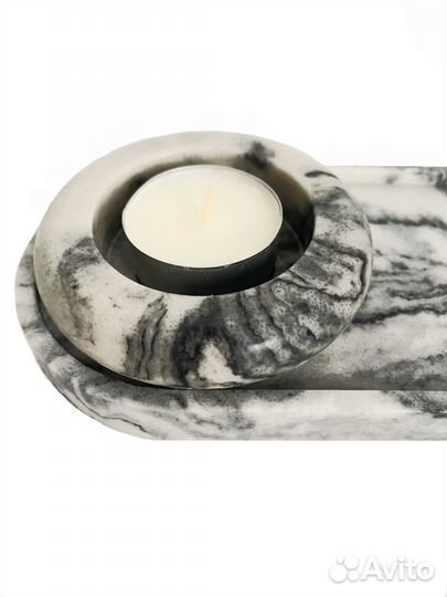 Подсвечник на подставке из иск. мрамора