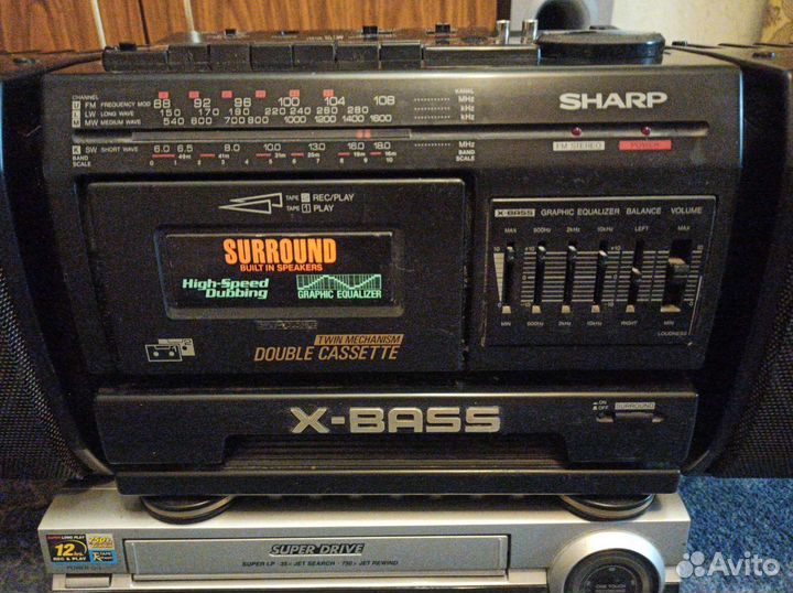 Магнитола Sharp двухкассетная Радио FM108