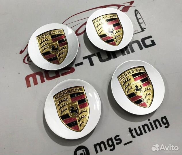 Колпачки в ступицы Porsche серые 76м. 4 шт