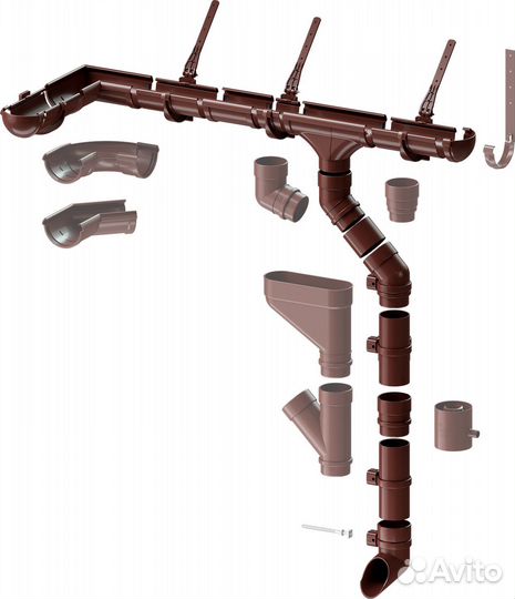 Желоб водосток Docke стандарт темно-коричневый