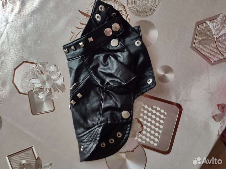 Куртка из эко кожи для кошки, собаки