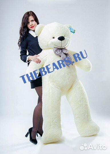 Большой плюшевый мишка 170см белый