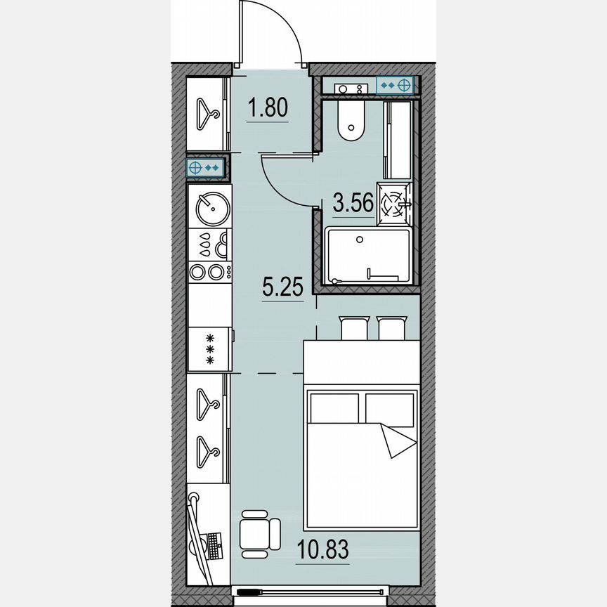 Квартира-студия, 21,5 м², 11/17 эт.