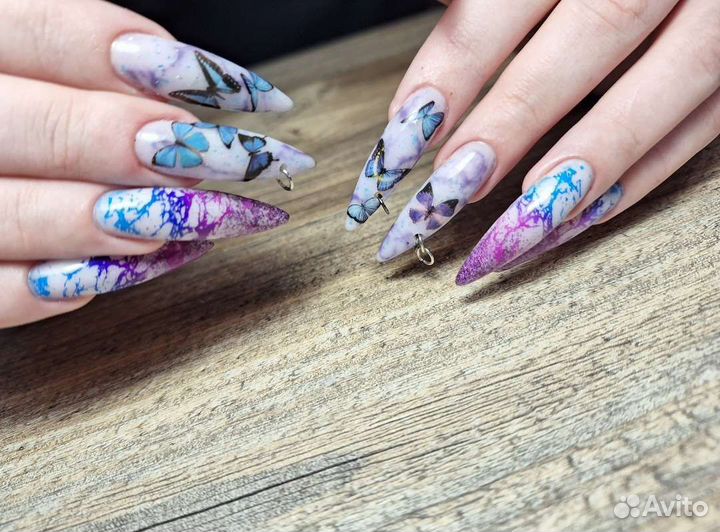 Наращивание ногтей, гель лак