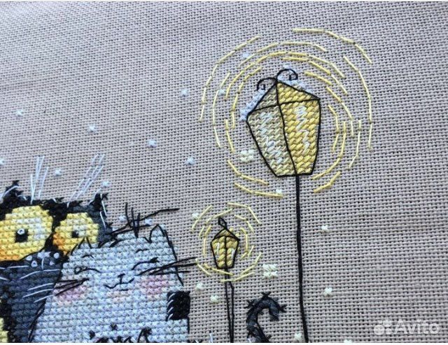 Картина вышитая крестом ручная работа