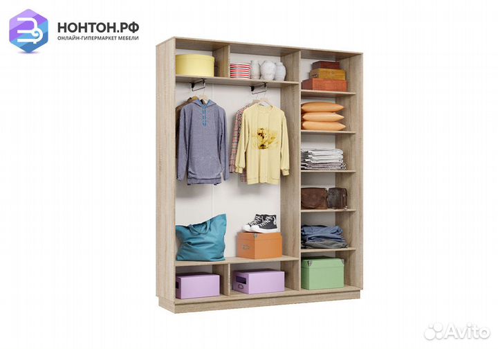 Шкаф-купе трёхдверный Дана с 1 зеркалом дуб сонома