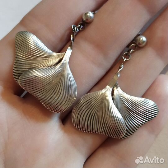 Серьги СССР серебро 875 925 916 пробы винтаж
