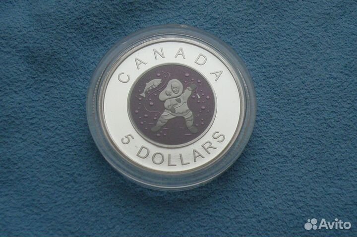 Канада 5 долларов 2013 г рыбалка серебро ниобий