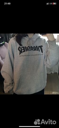 Худи thrasher серое оригинал