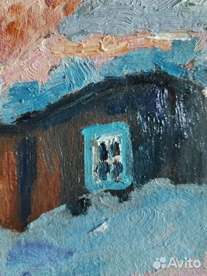Картина маслом зима