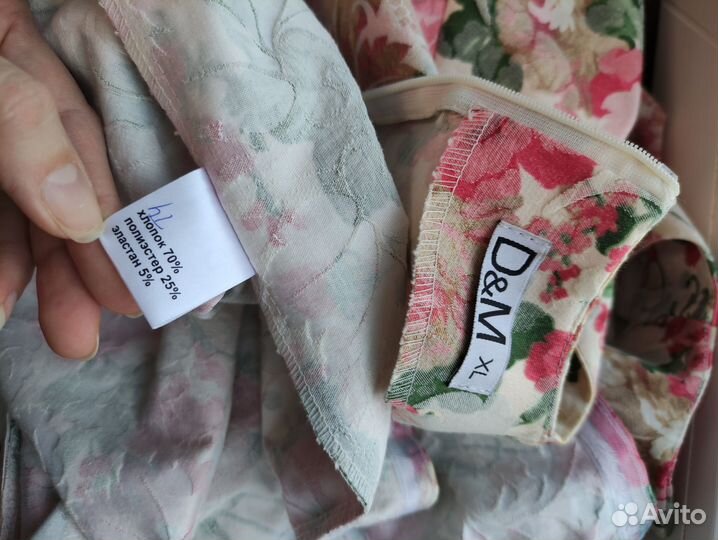 Платье в цветочек хлопок XL (46-48)