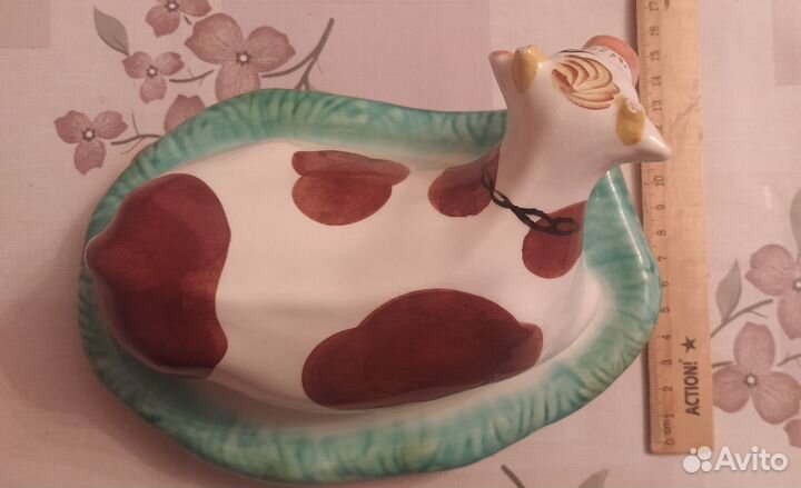 Масленка керамика коровка