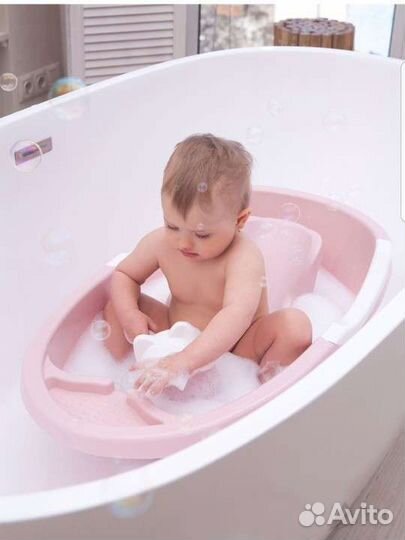 Детская ванночка для купания с горкой и гамаком