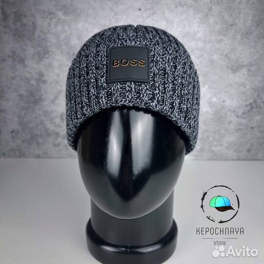 Шапка Hugo Boss premium Зимняя серая