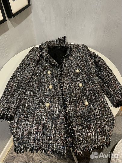 Твидовый жакет zara нарядный
