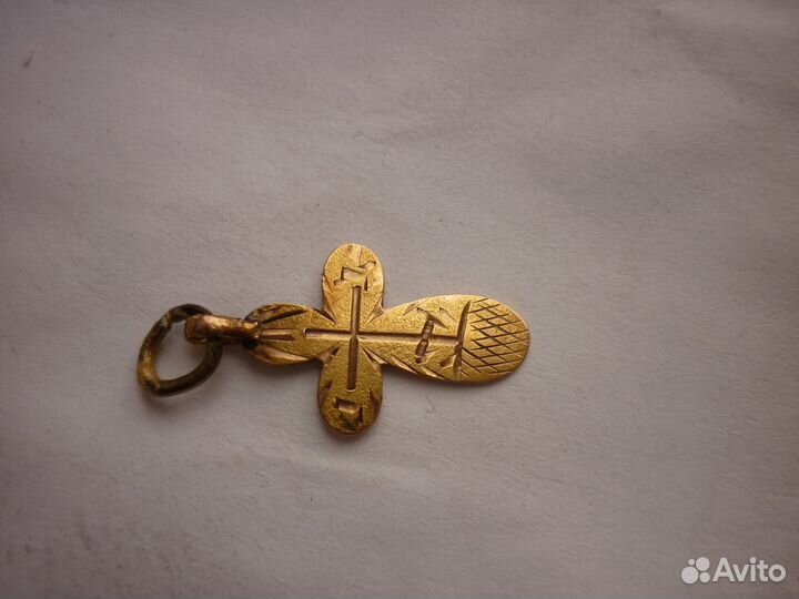 Цепочка с крестиком серебро позолоченное