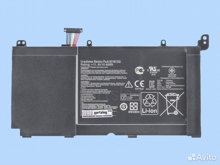 Аккумулятор для Asus B31N1336 11.4V 4110mAh 48Wh