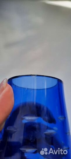 Ваза синее стекло СССР