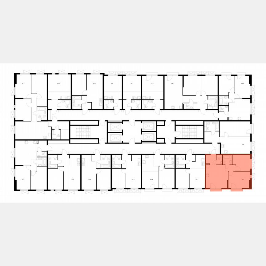 2-к. квартира, 49,1 м², 11/24 эт.