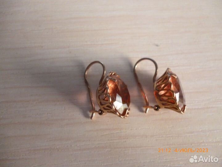 Серебряные серьги с султанитом (иск.)