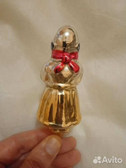 Ёлочная игрушка СССР мальчик с лопатой