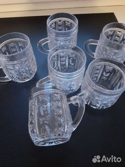 Хрустальные кружечки СССР цена за набор из 6 штук