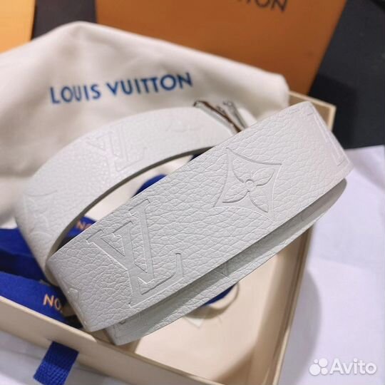 Ремень белый louis vuitton iconic 30 мм