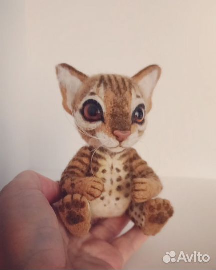 Игрушка из шерсти, валяная игрушка, кошка