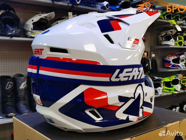 Шлем кроссовый Leatt Moto 3.5 V24 royal с очками