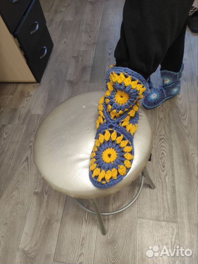 Носки шерстяные вязаные ручной работы