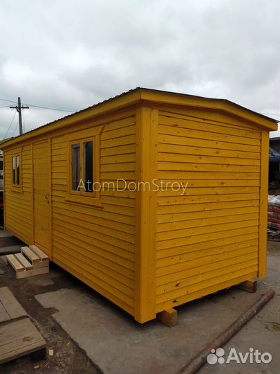 Вагончик бытовка строительная с установкой
