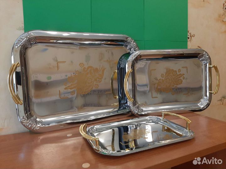 Подносы сервировочные из нержавеющей стали