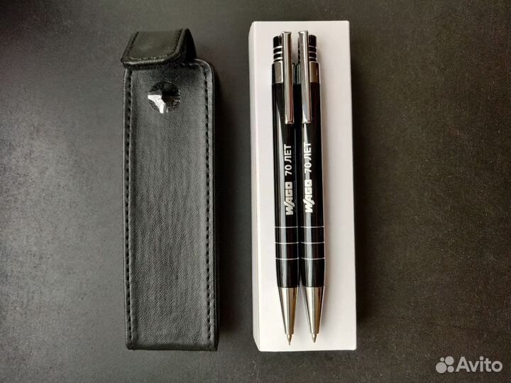 Ручка и карандаш в наборе, канцелярия в чехле