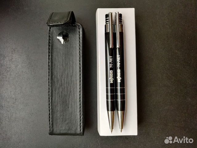 Ручка и карандаш в наборе, канцелярия в чехле