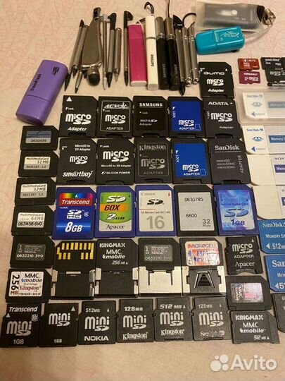 Карта памяти SD, MiniSD, MicroSD, M2, MMC