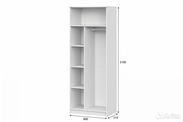 Шкаф 2-х ств. распашной шк-2 (белый)