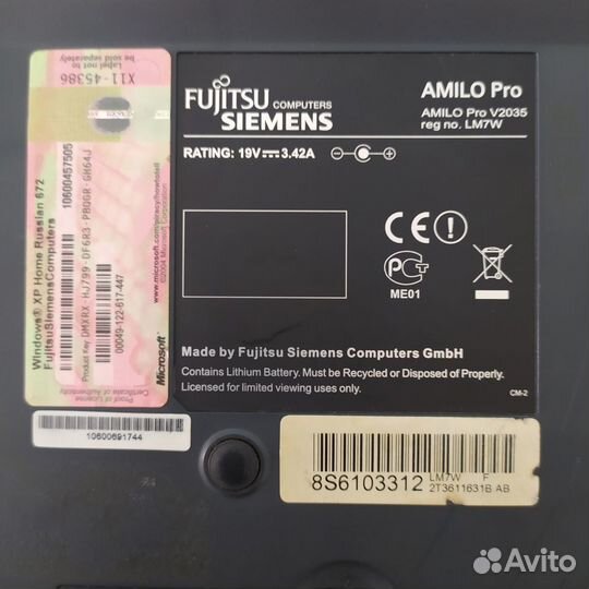 Ноутбук Fujitsu Siemens Amilo Pro V2035 (Германия)