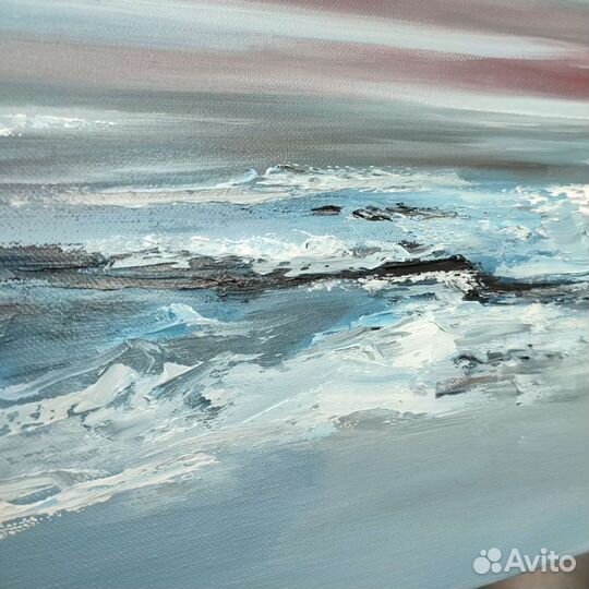 Картина маслом, пейзаж, море