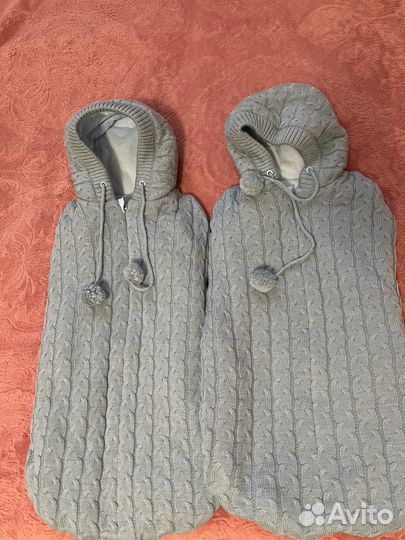 Конверт вязаный утепленный