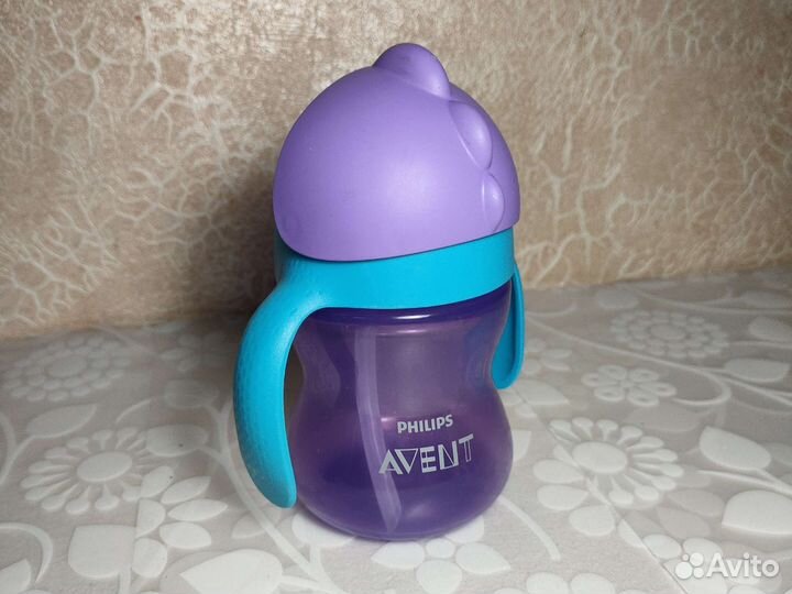 Новый поильник-непроливайка Avent, с трубочкой