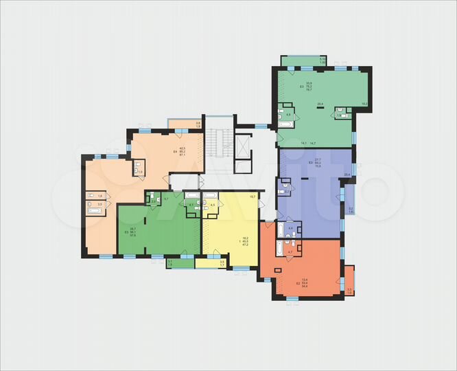 2-к. квартира, 70,8 м², 3/7 эт.