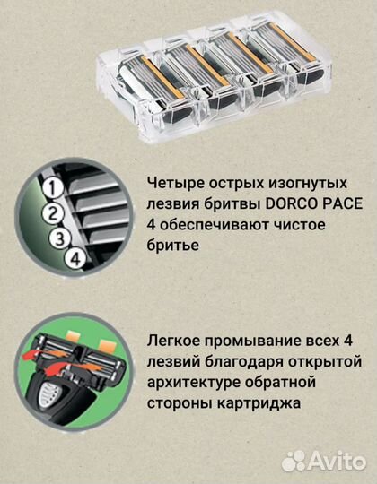 Новые кассеты Dorco Pace 4