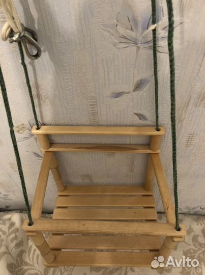 Качели детские подвесные деревянные