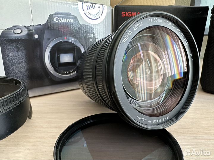 Canon 90D + sigma 17-50 2.8 ex+ canon 1EG(сумка)