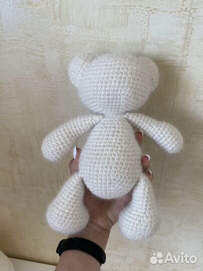 Вязаный мишка из пуха норки
