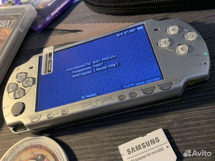 Sony PSP 2000 Japan Silver 64gb 7500 игр (набором)