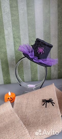 Шляпа чёрный бантики паук хэллоин