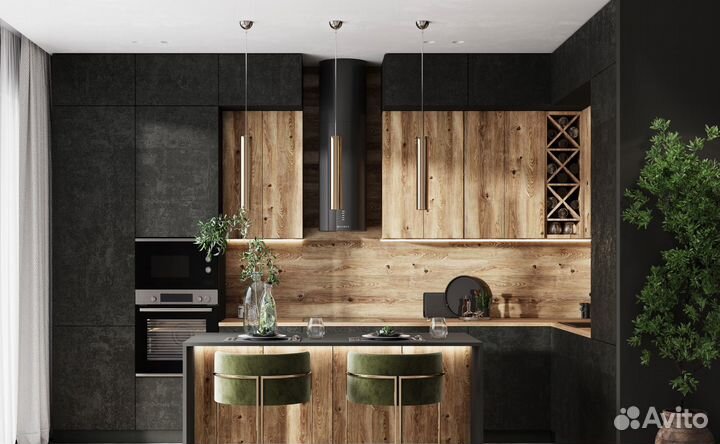 Модульная кухня по вашим размерам Lefort Шпон