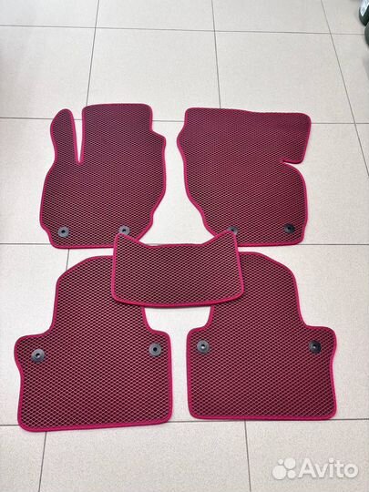 Эва ковры без бортов бордовые для Вольво S80